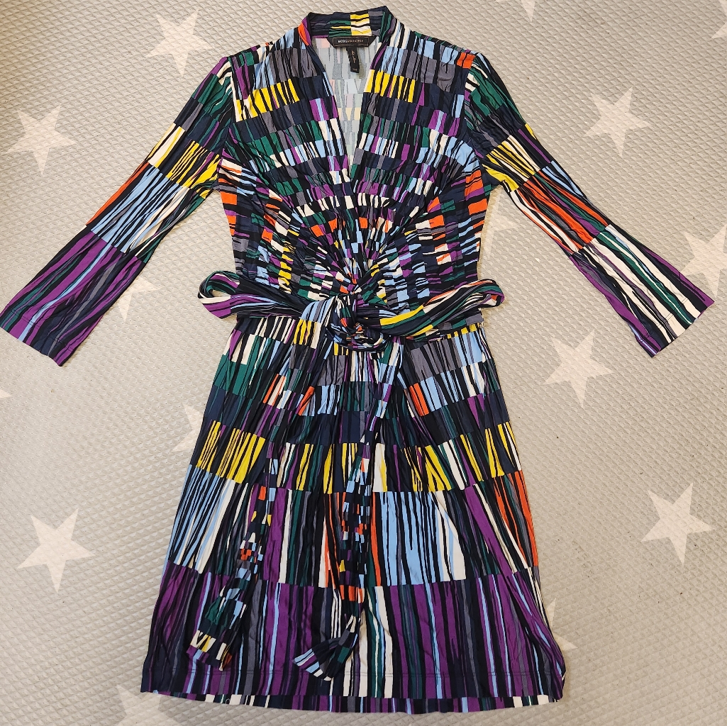 Nwot-Bcbg Max Azria Multicolored Striped Wrap Dress Size Xxs